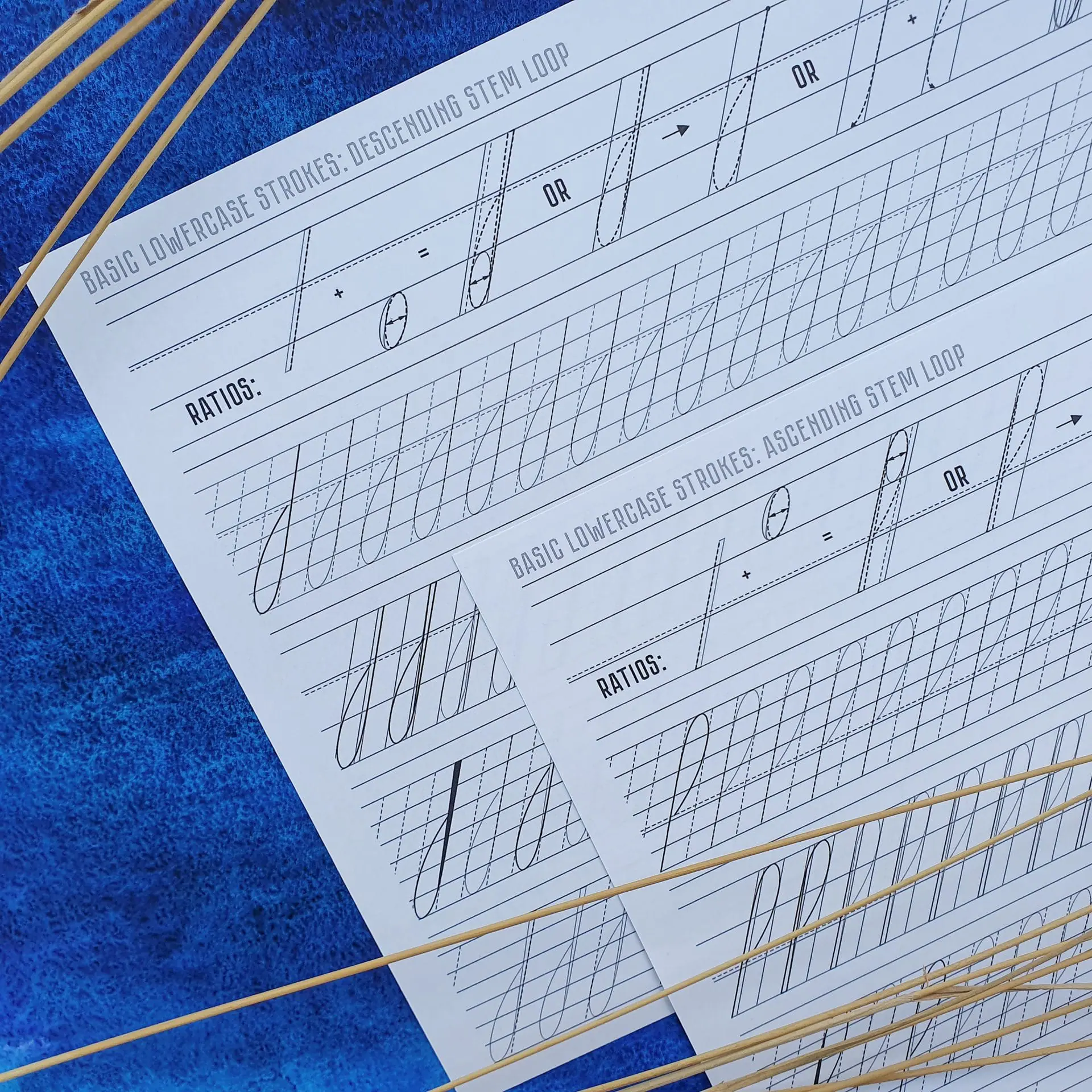Faux Copperplate Calligraphy Basic strokes PDF Worksheets 6 Faux Copperplate Calligraphy Basic strokes PDF Worksheets - Image 6