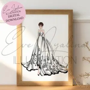 DIGITAL DOWNLOAD Sabrina (Printable Fashion Illustration)