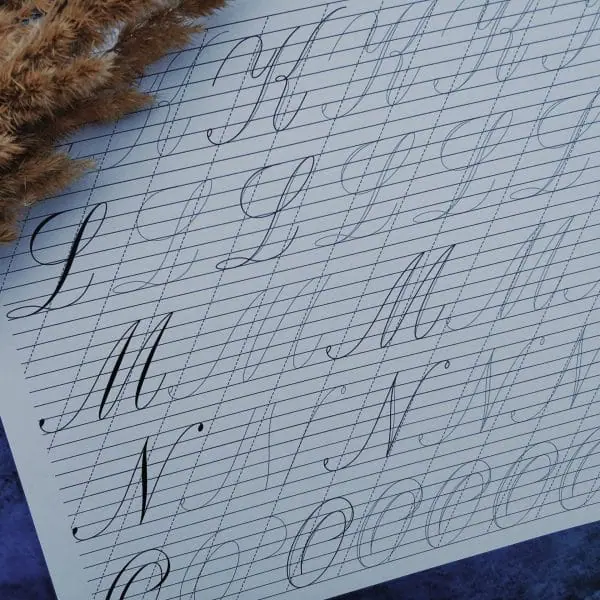 Faux Calligraphy Capital letters Printable Worksheets - Crealandia