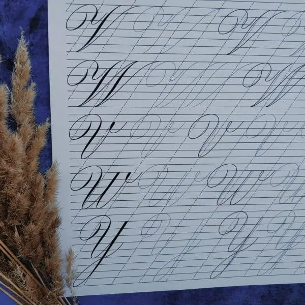 Faux Calligraphy Capital letters Printable Worksheets - Crealandia