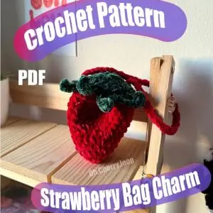 US Pattern Strawberry Bag Charm US Pattern, amigurumi crochet