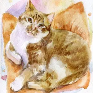 Sweet Charlie Portrait Watercolor Painting