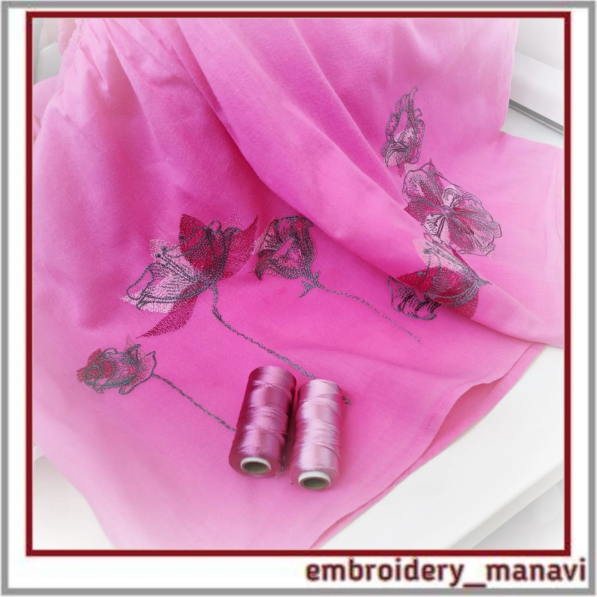 Set of 15 Machine Embroidery Floral Designs