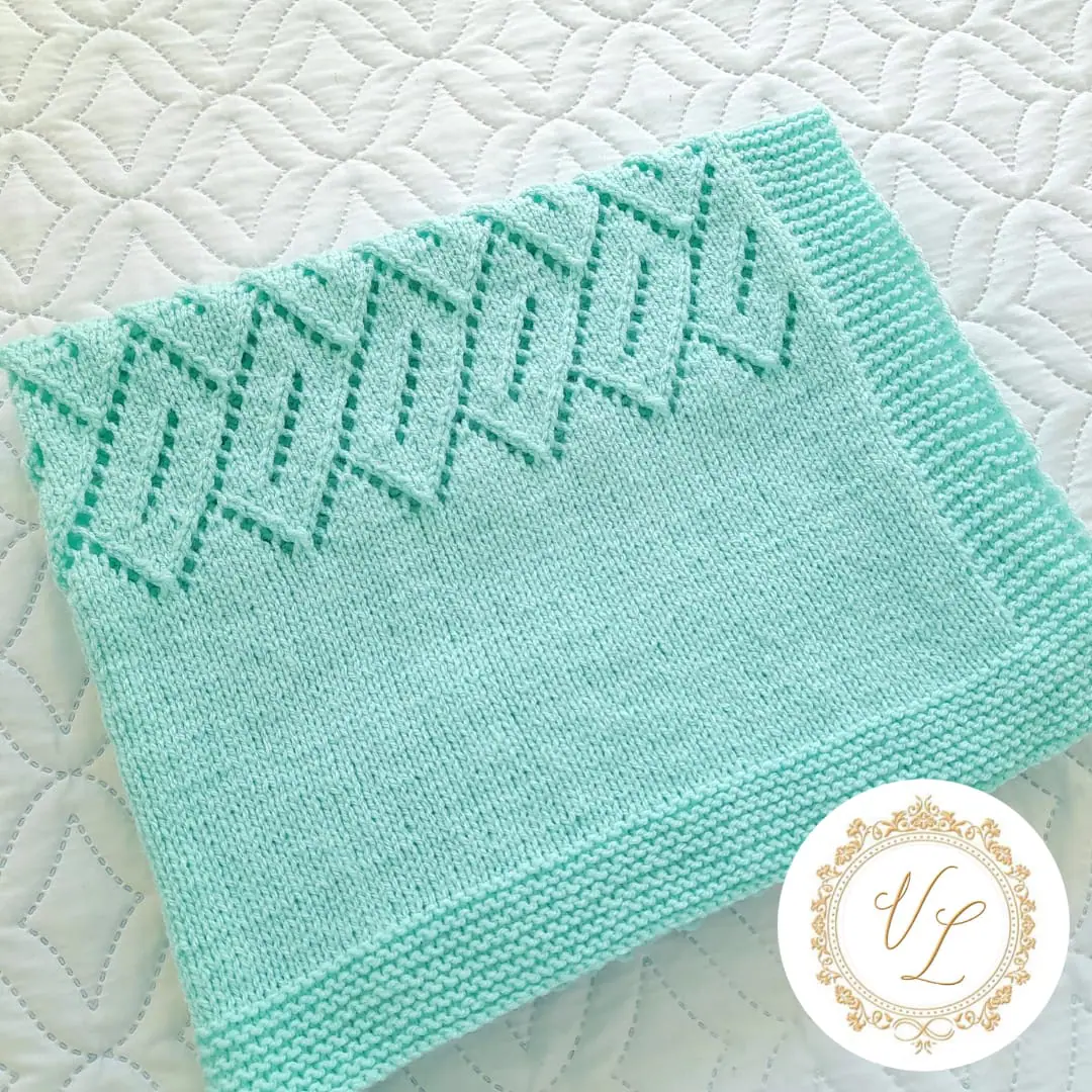 Step-by-Step Knitting Pattern Baby Blanket | V116 1 Step-by-Step Knitting Pattern Baby Blanket | V116