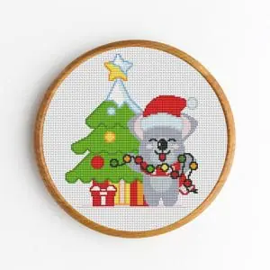 Christmas-Cross-Stitch-Pattern-PDF-Koala-Christmas-Tree-DIY-Gift-1