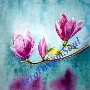 Magnolia 2 flower abstract home decor original Digital Art