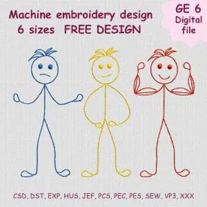 Machine embroidery design Little men for boy, teen, free download