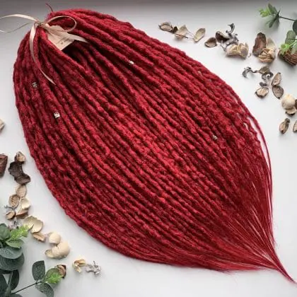 Red dreads bumpy, double ended dreadlocks extension