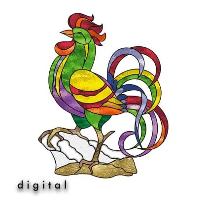 Cock Stained Glass Pattern