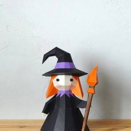 3d Papercraft – Little Witch – PDF DXF Templates