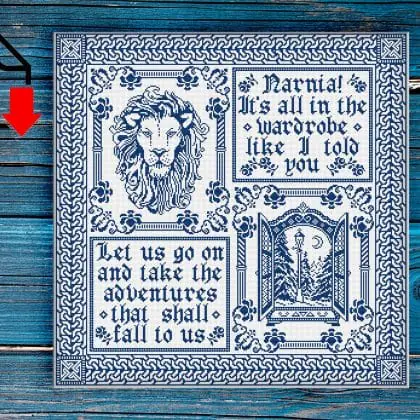 Sampler Cross stitch pattern Narnia cross stitch modern