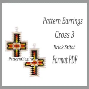 Cross 4 bead earrings pattern Cross bead pattern Olegirabeadpatterns
