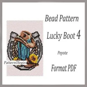 Lucky Boot 4 bead pattern Lucky Boot bead tapestry pattern Bead Lucky Boot patterns Olegirabeadpatterns