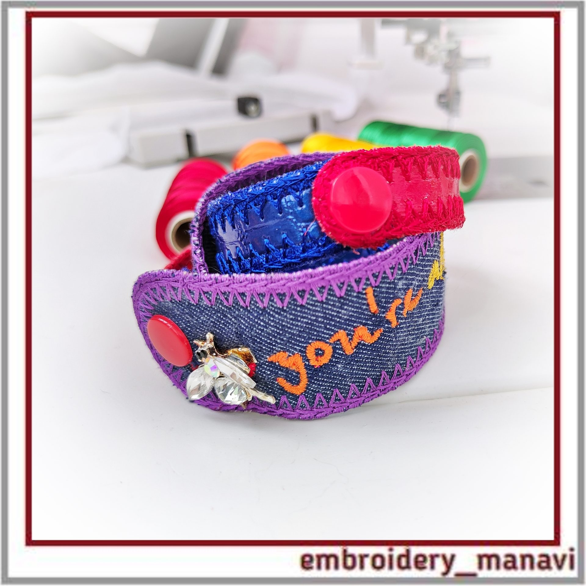In the hoop Embroidery Bracelet from Embroidery Manavi 05 4 In the hoop Embroidery Bracelet from Embroidery Manavi 05 - Image 4
