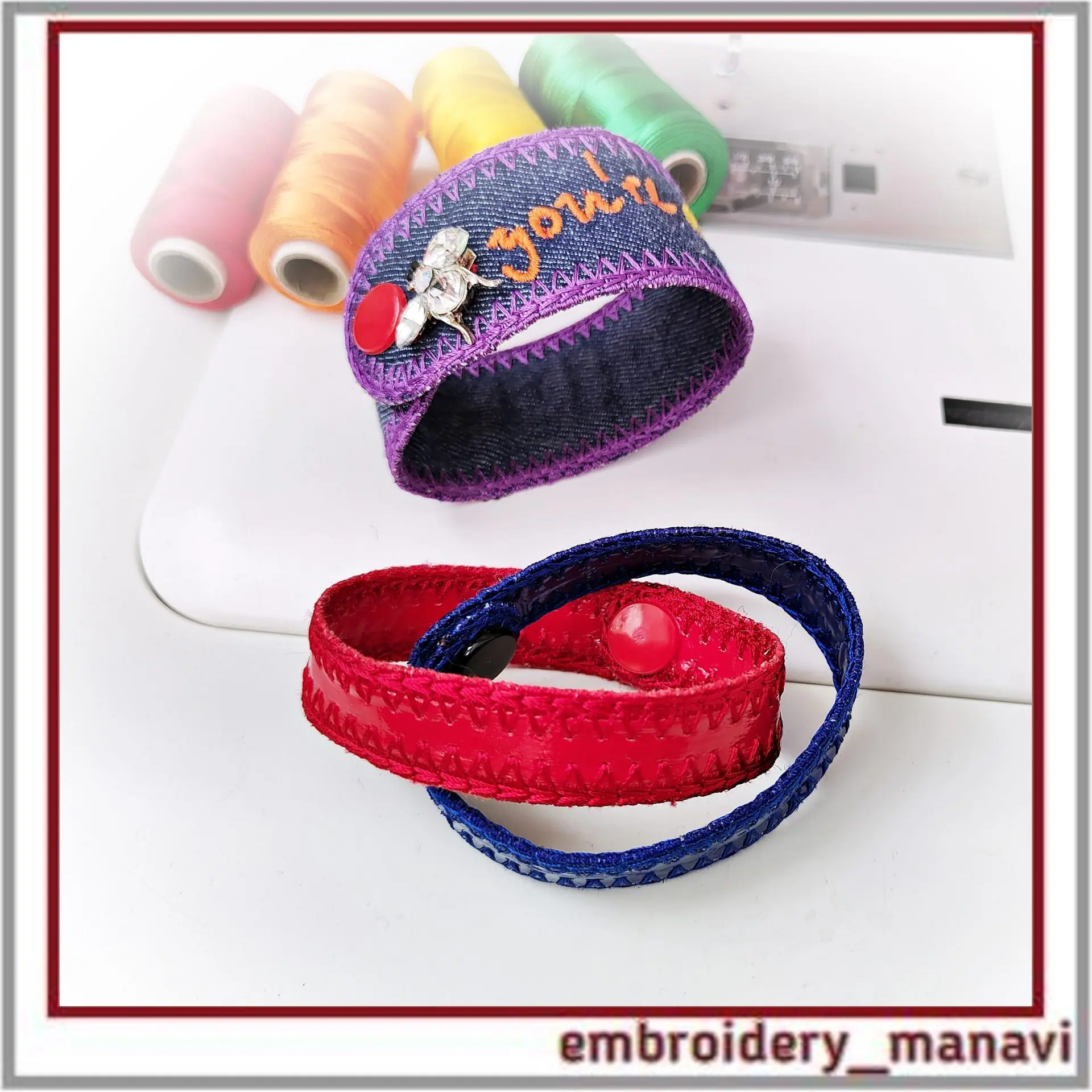 In the hoop Embroidery Bracelet from Embroidery Manavi 05 3 In the hoop Embroidery Bracelet from Embroidery Manavi 05 - Image 3