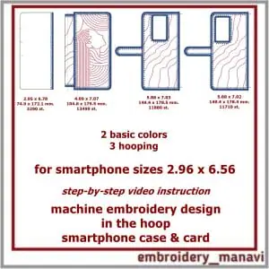 In the hoop embroidery smartphone case & card slots Girl