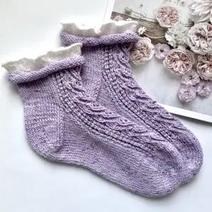 Delphinium socks knitting pattern (PDF ENG)