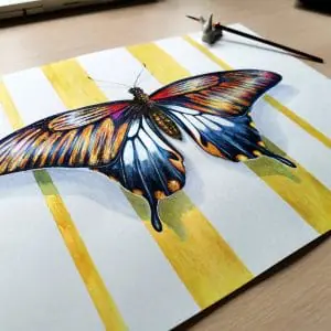 Butterfly Papilio maackii (sail), Wall decor, watercolor original