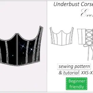Underbust corset belt sewing pattern