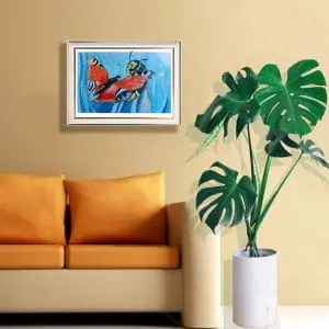 Butterfly and wasp Colorful fashion wall decor original fine art
