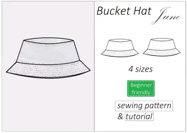 Bucket hat sewing pattern PDF June + detailed tutorial - Crealandia