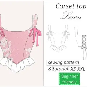 corset top with lace sewing pattern