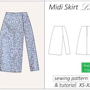 midi slit skirt sewing pattern