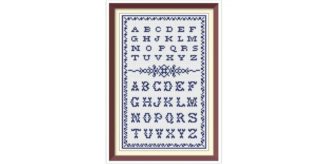 Alphabet Cross Stitch Pattern Antique Sampler