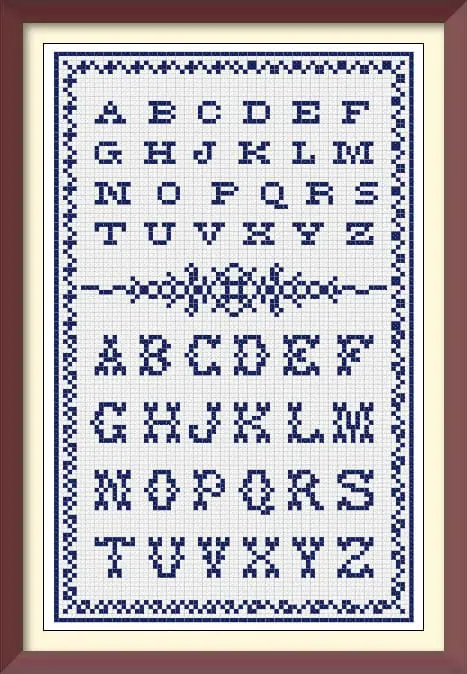 Alphabet Cross Stitch Pattern Antique Sampler - Image 3