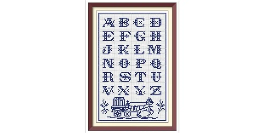 Alphabet Cross Stitch Pattern Antique Sampler