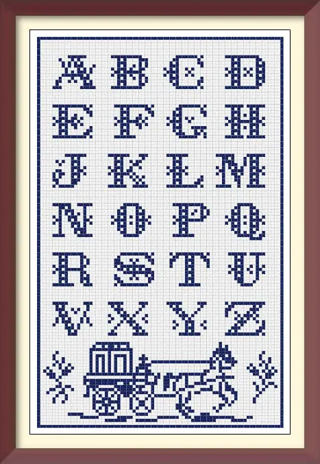 Alphabet Cross Stitch Pattern Antique Sampler - Image 2