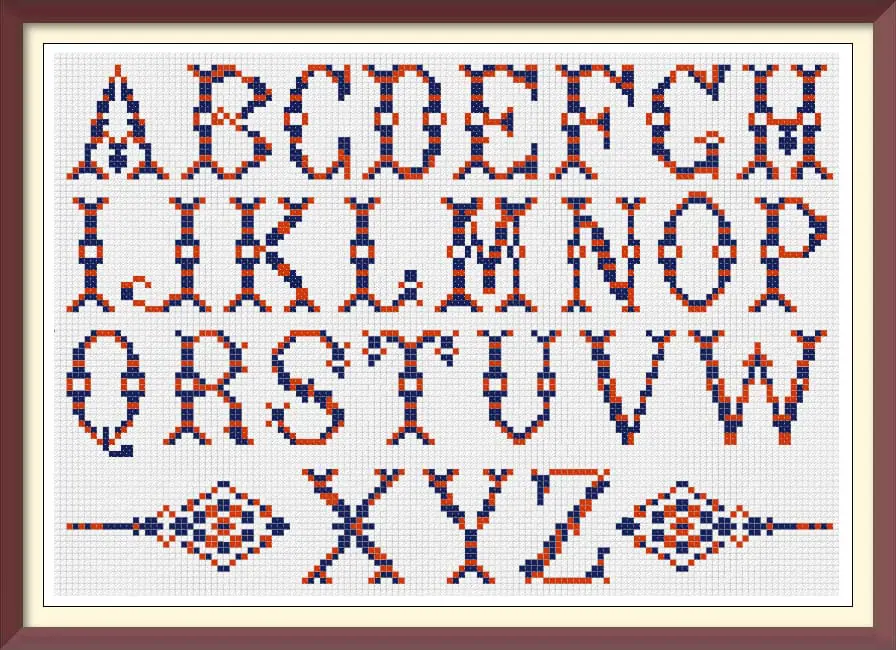 Alphabet Cross Stitch Pattern Antique Sampler - Image 2
