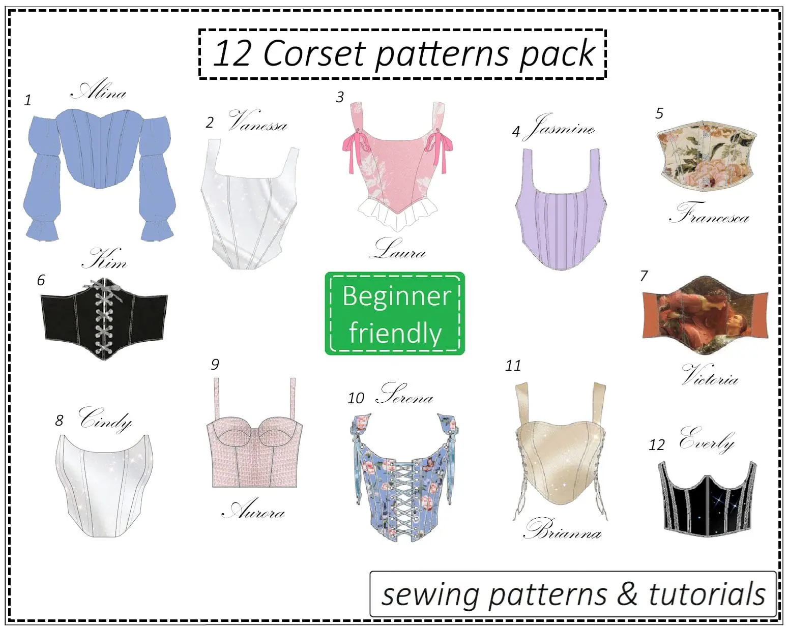 12-corset-sewing-patterns-pdf-pack-detailed-tutorials-crealandia for Pdf Free Printable Corset Top Pattern 12 corset sewing patterns PDF pack + detailed tutorials - Crealandia for Pdf Free Printable Corset Top Pattern