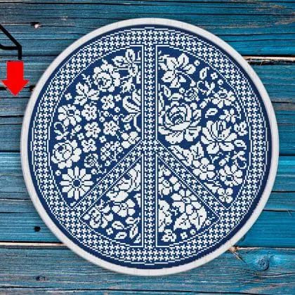 Free cross stitch pattern Peace pattern Flowers cross stitch