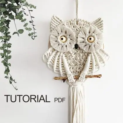 Macrame OWL Pattern, Macrame tutorial PDF for beginners, Wall Hanging Nursery DIY