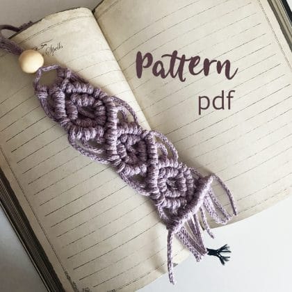 Macrame Keychain Pattern PDF, Bookmark DIY tutorial for beginners