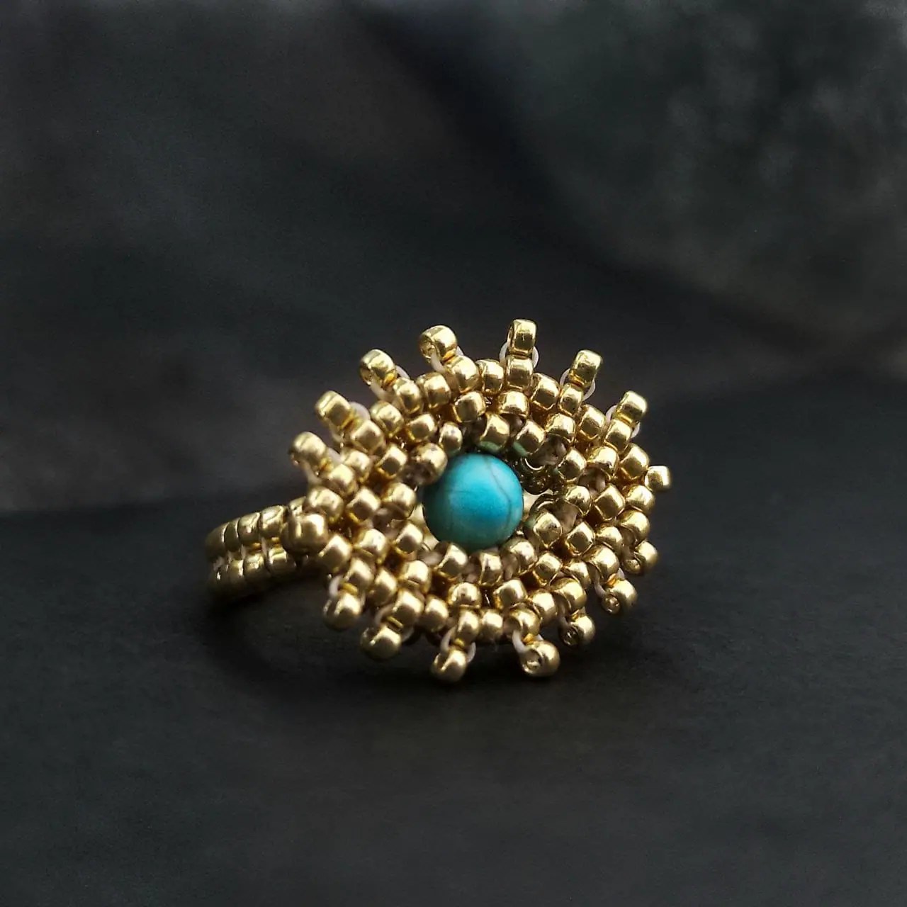 PDF tutorial – Beaded Eye ring