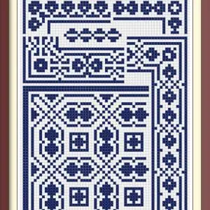 Borders Cross Stitch Pattern Corners Inserts and General Motifs Antique Sampler PDF Counted Vintage Pattern Reproduction 1890