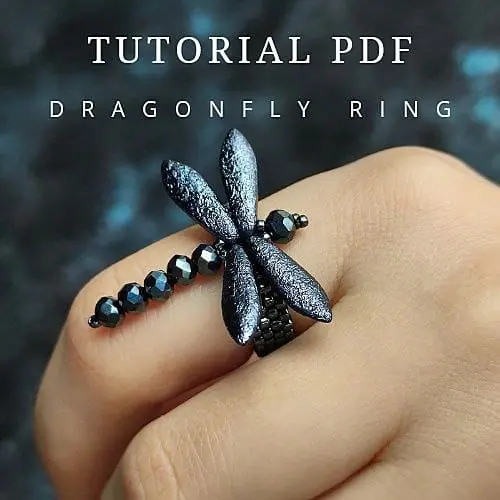 PDF tutorial – Beaded Dragonfly ring