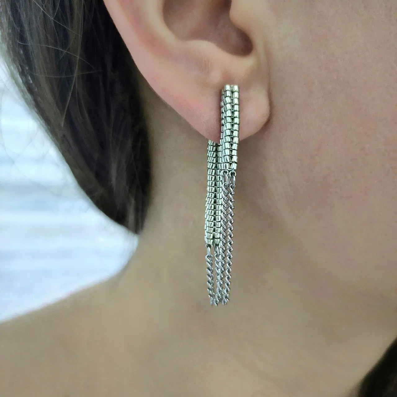 PDF tutorial – Beaded Chain Earrings