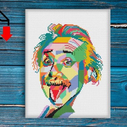 Albert Einstein modern Cross stitch pattern Funny cross stitch