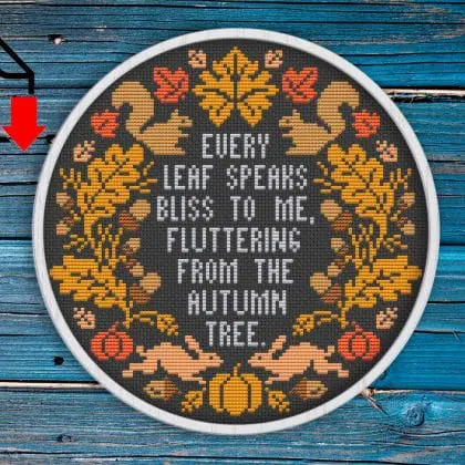 Autumn cross stitch pattern quote cross stitch Lina Ova