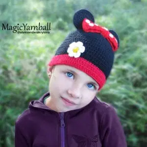 Free crochet Mouse hat, pattern pdf format, for children, magicyarnball