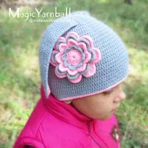Free hat the Bunny crochet pattern, handmade hat, format PDF, magicyarnball