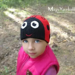 Free Crochet a hat Ladybug pattern, handmade hat, for children