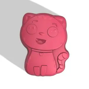 CUTE CAT STL file for vacuum forming and 3D printing