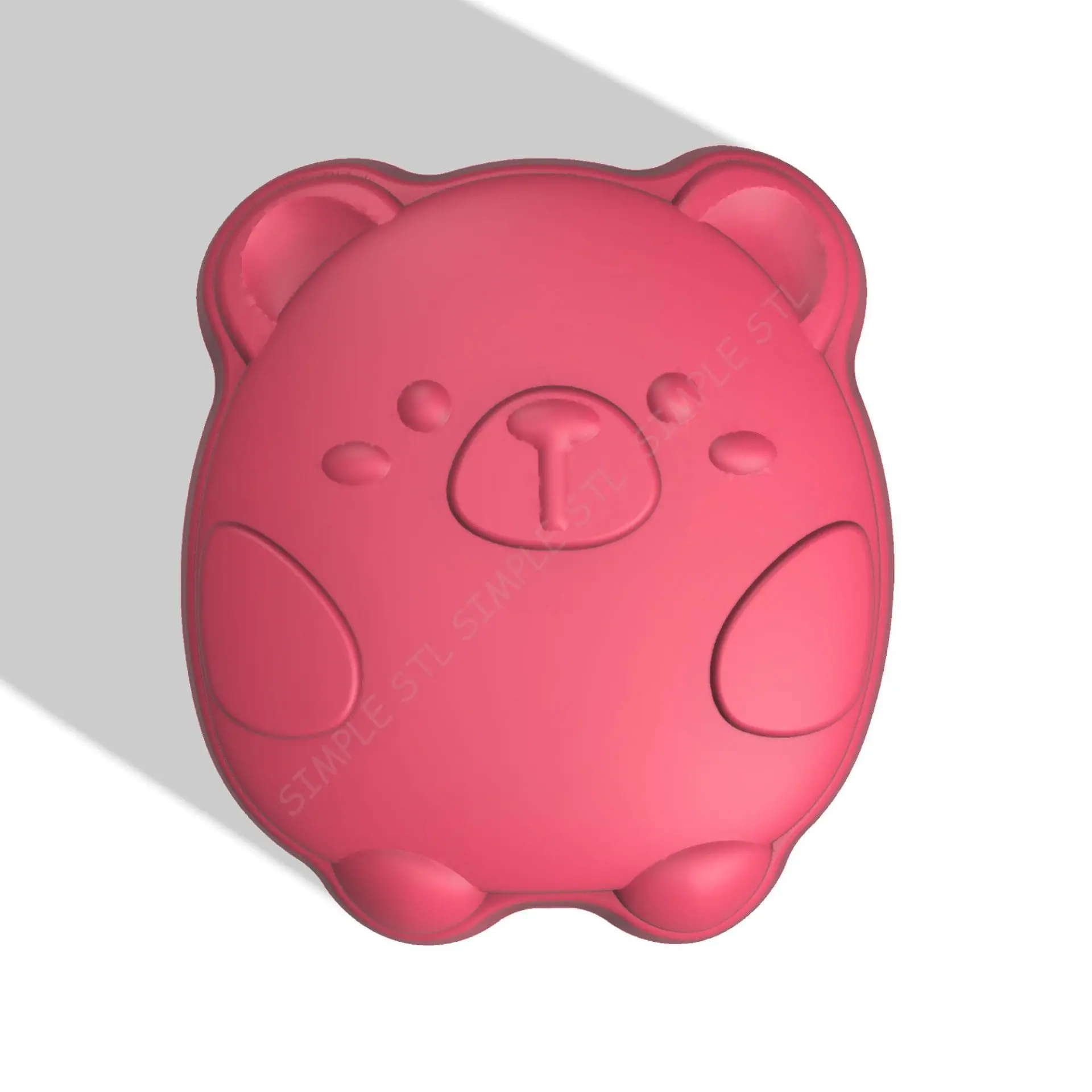 Cute bear STL file for vacuum forming and 3D printing