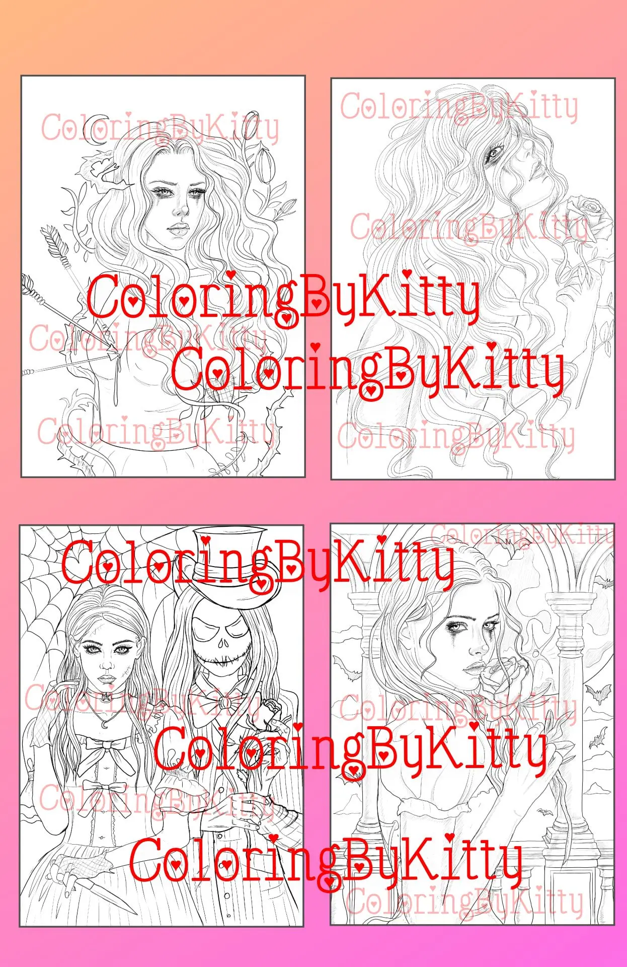 "Love Stories part 2 " Pdf coloring book 10 coloring pag 3 "Love Stories part 2 " Pdf coloring book 10 coloring pag - Image 3