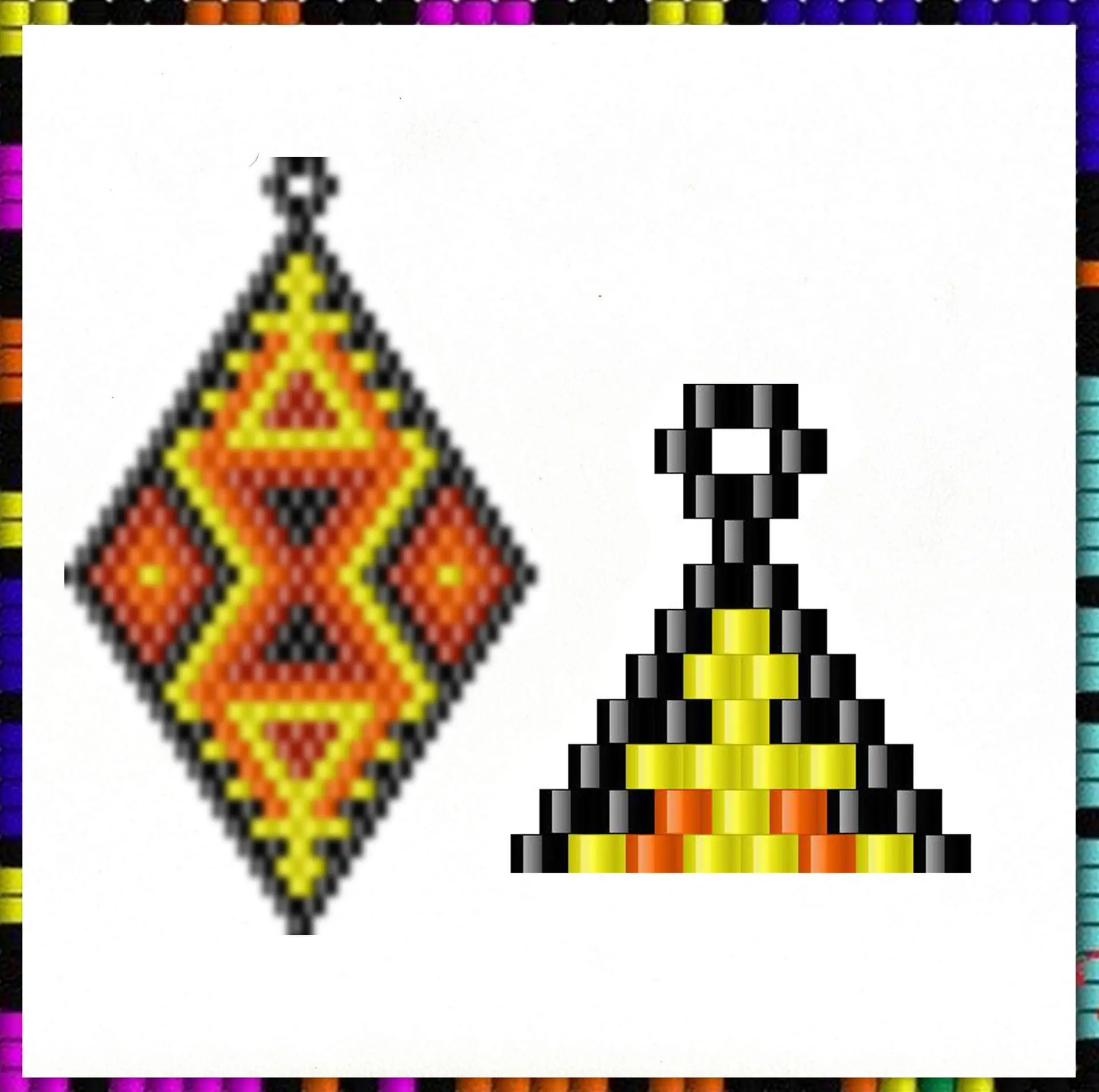 rhombuses-earrings-beading-pattern-brick-stitch-pattern-pdf for Free Printable Native American Beading Patterns RHOMBUSES Earrings beading pattern Brick stitch pattern PDF for Free Printable Native American Beading Patterns