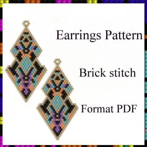 Brick stitch pattern Seed bead earrings pattern